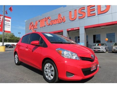 Absolutely Red Toyota Yaris LE 5 Door.  Click to enlarge.