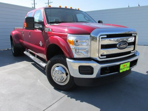 Ruby Red Ford F350 Super Duty XLT Crew Cab 4x4 DRW.  Click to enlarge.