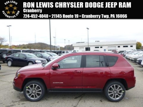 Deep Cherry Red Crystal Pearl Jeep Compass Limited 4x4.  Click to enlarge.