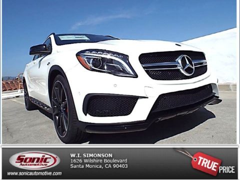 Cirrus White Mercedes-Benz GLA 45 AMG 4Matic.  Click to enlarge.