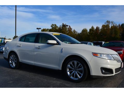 White Suede Lincoln MKS Sedan.  Click to enlarge.