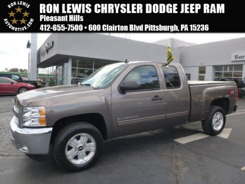 Mocha Steel Metallic Chevrolet Silverado 1500 LT Extended Cab 4x4.  Click to enlarge.