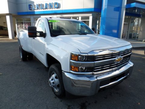 Summit White Chevrolet Silverado 3500HD WT Regular Cab Dual Rear Wheel 4x4.  Click to enlarge.