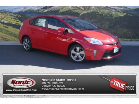 Absolutely Red Toyota Prius Persona Series Hybrid.  Click to enlarge.