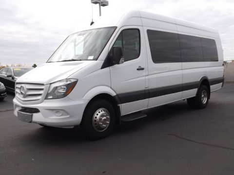 Arctic White Mercedes-Benz Sprinter 3500 High Roof Passenger Bus.  Click to enlarge.