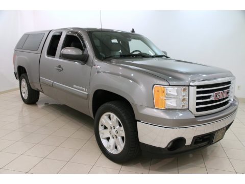 Steel Gray Metallic GMC Sierra 1500 SLE Extended Cab 4x4.  Click to enlarge.