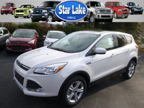 White Platinum Metallic Tri-Coat Ford Escape SE 4WD.  Click to enlarge.