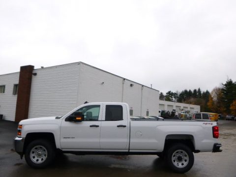 Summit White Chevrolet Silverado 3500HD WT Double Cab 4x4.  Click to enlarge.