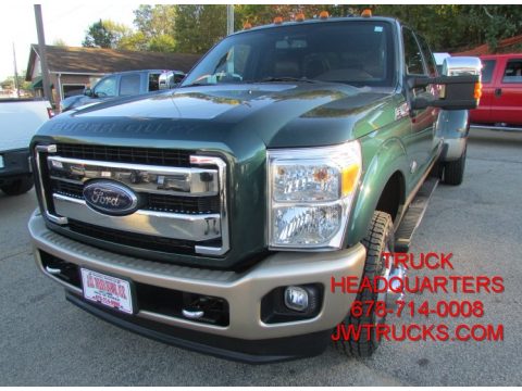 Green Gem Metallic Ford F350 Super Duty King Ranch Crew Cab 4x4 Dually.  Click to enlarge.