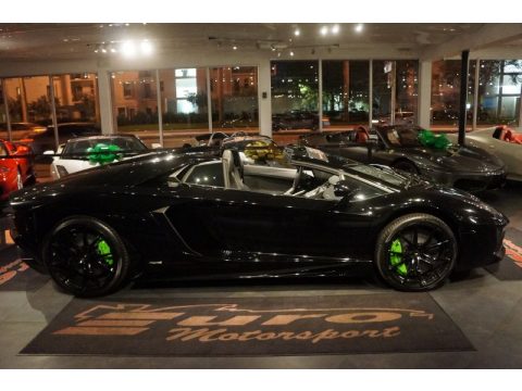 Black Lamborghini Aventador LP 700-4 Roadster.  Click to enlarge.