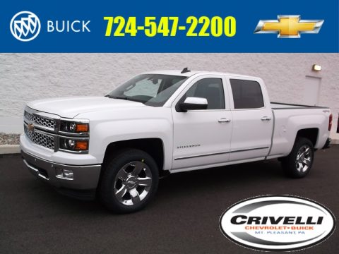 Summit White Chevrolet Silverado 1500 LTZ Crew Cab 4x4.  Click to enlarge.