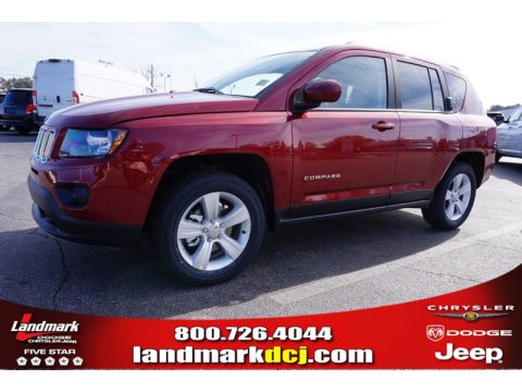 Deep Cherry Red Crystal Pearl Jeep Compass Latitude.  Click to enlarge.