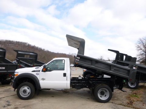 Oxford White Ford F450 Super Duty XL Regular Cab Dump Truck 4x4.  Click to enlarge.