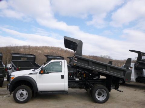 Oxford White Ford F450 Super Duty XL Regular Cab Dump Truck 4x4.  Click to enlarge.
