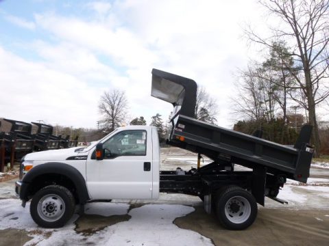 Oxford White Ford F450 Super Duty XL Regular Cab Dump Truck 4x4.  Click to enlarge.
