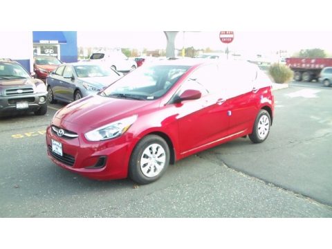 Boston Red Hyundai Accent GS 5-Door.  Click to enlarge.