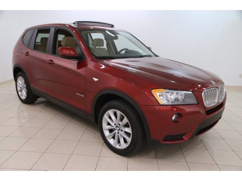 Vermilion Red Metallic BMW X3 xDrive28i.  Click to enlarge.
