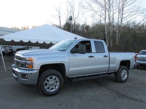 Silver Ice Metallic Chevrolet Silverado 2500HD LT Double Cab 4x4.  Click to enlarge.