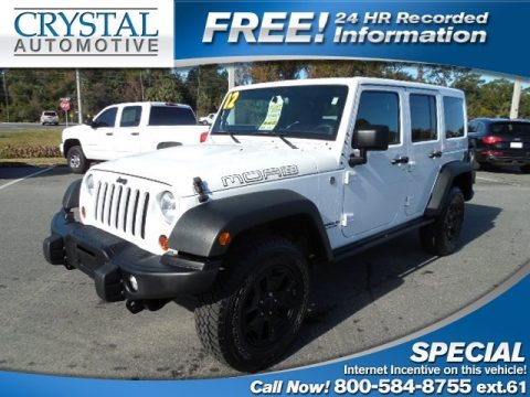 Bright White Jeep Wrangler Unlimited Moab Edition 4x4.  Click to enlarge.