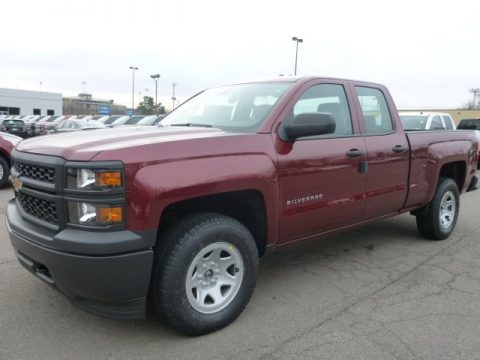 Deep Ruby Metallic Chevrolet Silverado 1500 WT Double Cab 4x4.  Click to enlarge.