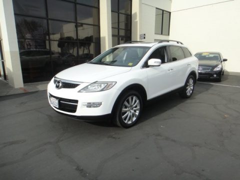 Crystal White Pearl Mica Mazda CX-9 Grand Touring AWD.  Click to enlarge.