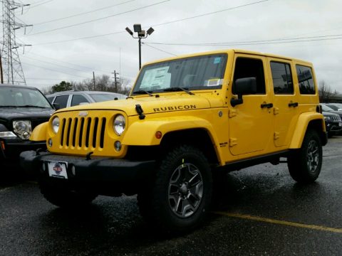 Baja Yellow Jeep Wrangler Unlimited Rubicon 4x4.  Click to enlarge.