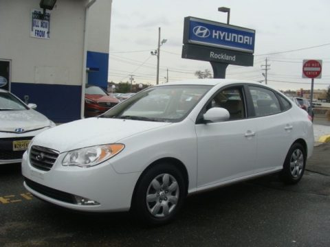 Captiva White Hyundai Elantra GLS Sedan.  Click to enlarge.