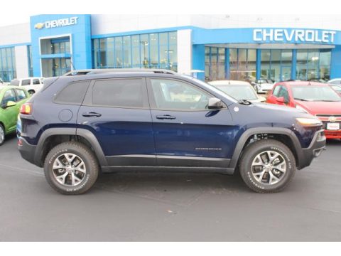 True Blue Pearl Jeep Cherokee Trailhawk 4x4.  Click to enlarge.