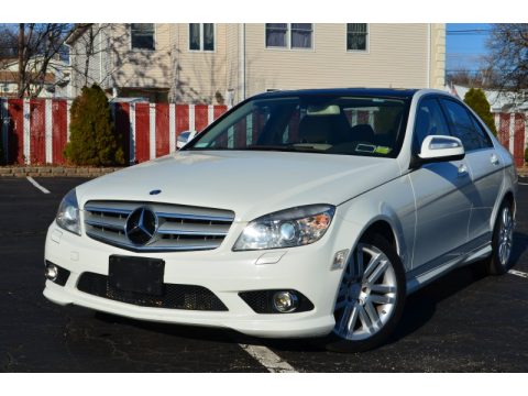 Arctic White Mercedes-Benz C 300 4Matic Sport.  Click to enlarge.