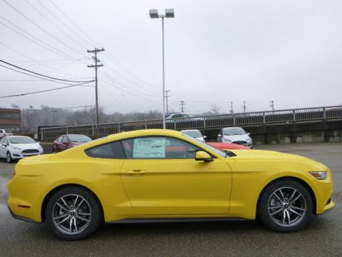 Triple Yellow Tricoat Ford Mustang EcoBoost Premium Coupe.  Click to enlarge.