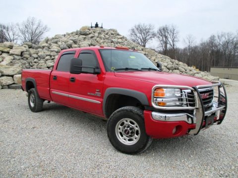 Fire Red GMC Sierra 2500HD Classic SLT Crew Cab 4x4.  Click to enlarge.
