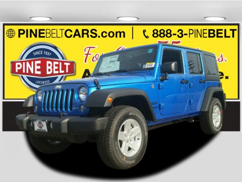 Hydro Blue Pearl Jeep Wrangler Unlimited Sport S 4x4.  Click to enlarge.
